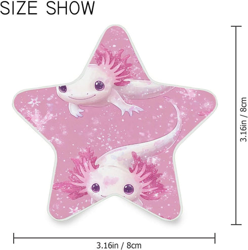 Burbuja 0.2W Kawaii Axolotl LED Night Light Plug into Wall Star-Shaped Nightlight Dusk to Dawn Auto Sensor for Bedroom