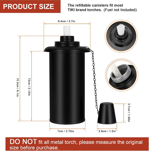 Nonley Torch Canisters: 16 oz. Replacement Canister for Outdoor Bamboo Torch, Decorative Lighting for Lawn & Patio