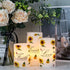 6H Set 3 Decor(3 4,5,6 Inches) Sunflower Flameless Flickering Candles with Timer, of Battery Operated White Real Wax