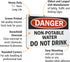 SmartSign "Danger - Non-Potable Water Do Not Drink" Sign | Aluminum 7" x 10"