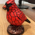 UDIYO (1) Cardinals Table Lamp Resin Red Bird Night Light for Bedside Living Room Christmas Decor Warm Glow Art Piece