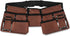 11 Pocket Heavy Duty Construction Tool Belt - Brown and Black Work Apron with Poly Web Belt, Adjusts 33 to 50