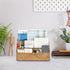 BTSKY Woven Storage Basket Natural Seagrass Vertical Wicker Storage Baskets with 4 Compartments Desk Organizers and Storage Magazine File Holder Home Office Supplies Sorter Rack, Caramel by BTSKY