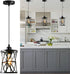 Laihezz 1-Light Black Pendant Light, Industrial Modern Small Hanging Light Fixture, Single Farmhouse Light for Kitchen