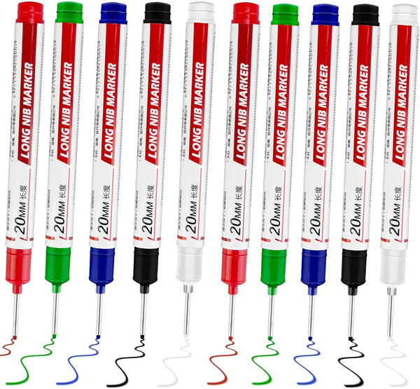 CSMGY 10 Pcs Long Head Deep Hole Marker - Long Nib Markers, Multi-purpose