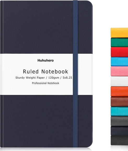 Huhuhero Notebook Journal, Lined Ruled Journal, Hardcover 120Gsm Premium Thick Paper, Faux Leather Notebook,