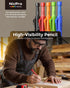 5 Pack CP3000 Set 59 Nicpro Carpenter Pencils with Sharpener, Mechanical Pencil with Refills, Heavy Duty Working Tools