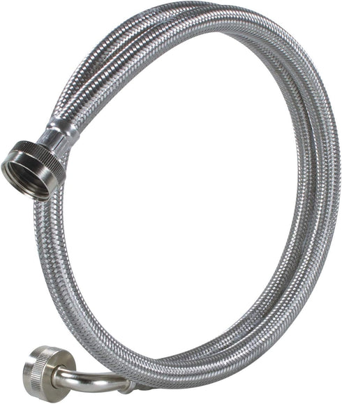 Certified Appliance Accessories Washing Machine Hose with 90 Degree Elbow, 6 Feet, Premium Braided Stainless Steel