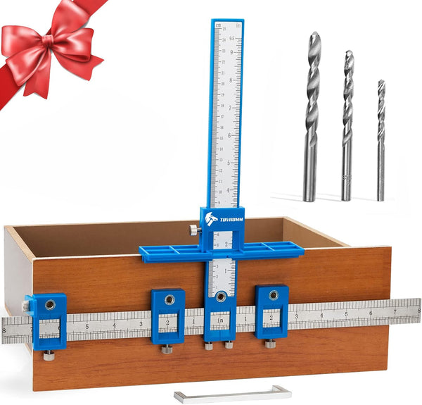 Cabinet Hardware Jig, Punch Locator Drill Guide for Installation of Handles and Knobs on Doors
