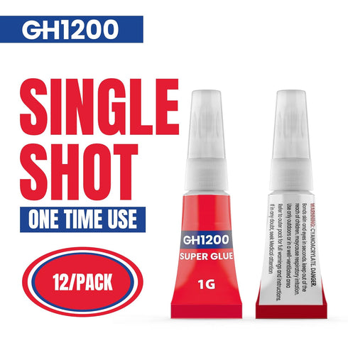 12 Grams Super Glue All Purpose with Anti Clog Cap, Cyanoacrylate Glue for Plastics, DIY Craft