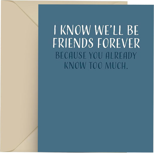 Funny Birthday Card for Husband Wife, Greeting Gift Card with Envelope, Blank Inside, Made in USA