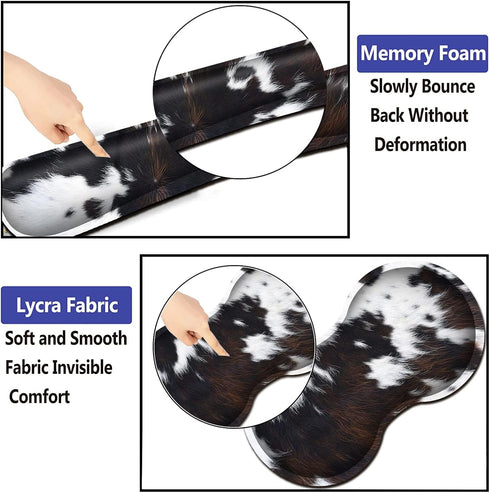 Keyboard Wrist Rest and Mouse Wrist Rest Support Set, Padded Memory Foam, Non-Slip Base for Office Accessories, Cute