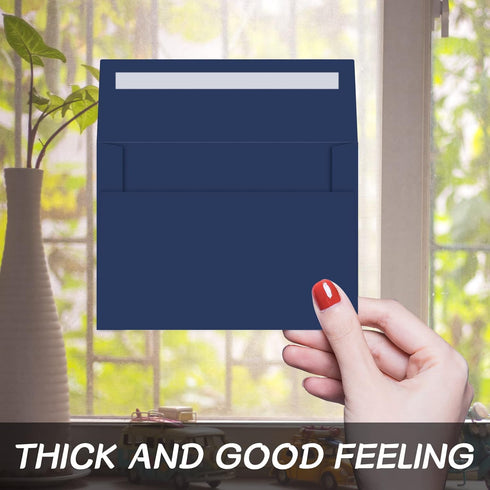 Navy Blue A6 Envelopes for Invitations, 4x6 Self Seal Envelopes for Weddings, Greeting Cards, Baby Showers (4.75 x 6.5