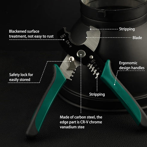 SPEEDWOX 7 Inches Wire Strippers Cutter Pliers Multi-Function Hand Tool Cable Cutting Wire Cutters Cable Cutters Awg Wire Cutters Precision Wire Stripper with Lock Spring Loaded by SPEEDWOX
