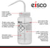 EISCO 2PK Chemical Wash Bottle, Blank Labels, 250ml - Wide Mouth, Self Venting, Low Density Polyethylene - Performance Plastics Labs by EISCO