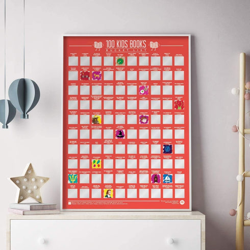 Gift Republic 100 Kids Books Scratch Off Bucket List Poster