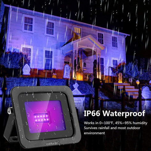 Everbeam 395nm 10W UV LED Black Light - High Performance IP66 Waterproof Bulbs for Aquarium, Indoor/Outdoor Parties,