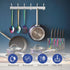 Wall Mounted 16 Inch Coat Hanger Rack, 6 Hooks Aluminum Alloy Silver for Kitchen Bathroom