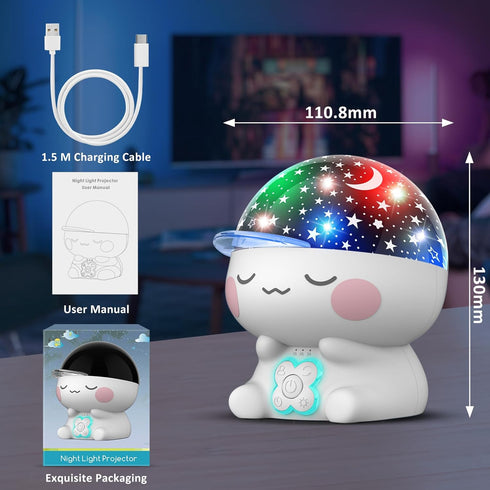 Star Projector Night Light for Kids, Baby Light Projector with Timer, 360 Rotation, Night Lights for Bedroom Decoration