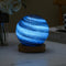 wpdash Glass Planet Desk Lamp, 12cm 3-Color Changing LED Globe on Wood Stand