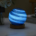 wpdash Glass Planet Desk Lamp, 12cm 3-Color Changing LED Globe on Wood Stand