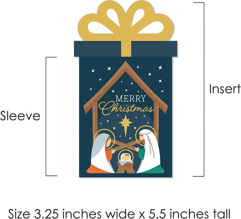 Set 8 Big Dot of Happiness Holy Nativity - Manger Scene Religious Christmas Money and Gift Card Sleeves - Nifty Gifty