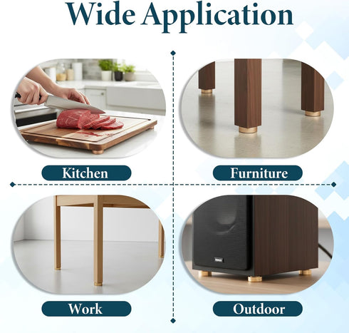 Exclaith 8 1.18 0.39 Inch Pcs Cutting Board Feet with Non Slip Pads x Gold Non Slip Furniture Pads With Stainless