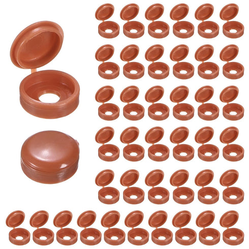 M METERXITY 200-Pack 6mm M3 M4 M5 Plastic Hinged Screw Cover Caps, Shutter Screws with Caps, Fold Snap Washer Covers