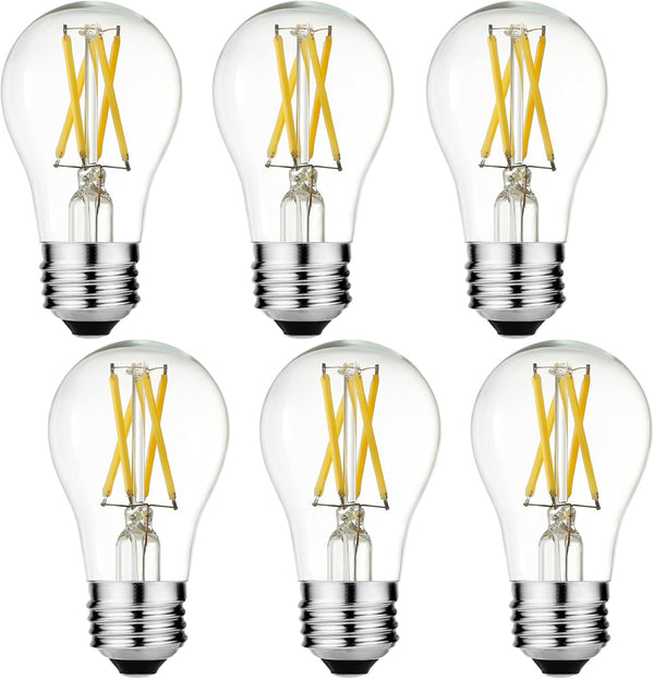 LiteHistory A15 LED Bulb, 6W Equivalent E26, 60 Watt Non-Dimmable, 4000K Clear, Pack of 6