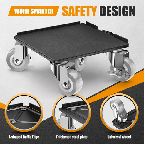 2000LBS 6.4" 5X 360 LOYAL TIGER Heavy Duty Furniture Dolly & Mover - Carbon Steel Panel with Wheels, Non-Slip Sliders