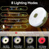 LEDLAY 33FT 8 Camping String Lights, Rechargeable String Lights with Modes, Waterproof Outdoor Lights with Delay
