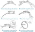 Hose Clamp Fasteners Only, All 304 Stainless Steel Screw Worm Clamp Fasteners for DIY Large Adjustable Worm Drive Hose Clamp Kit Metal Strapping, 10 Pack