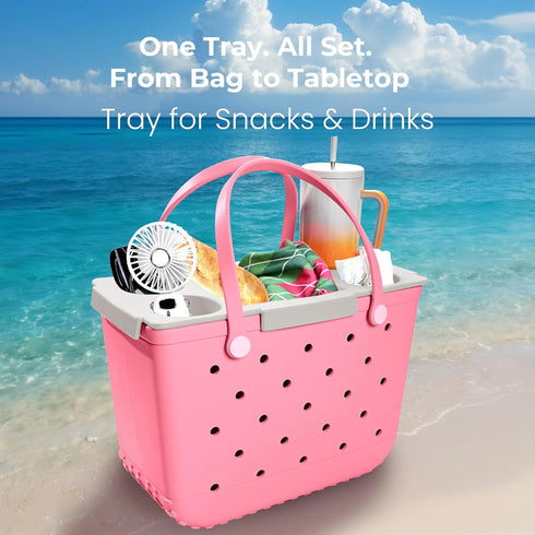 ZYTONGMAO Topper Tray for Bogg Bag Large Accessories - Waterproof EVA Table Top Organizer Tote Lid with Cup Holder
