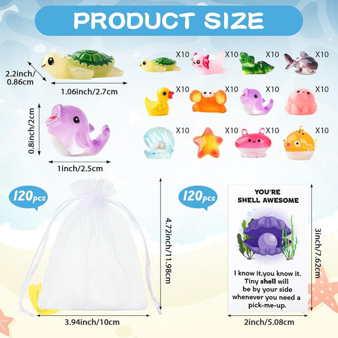 Briwooody 120 Set Pcs Employee Appreciation Gifts Bulk for Coworkers Teachers End of Year Presents Resin Toys Pun