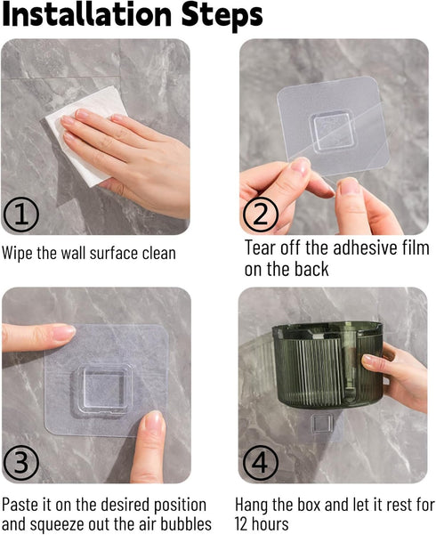 Tissue Box Holder Wall Mounted Toilet Paper Towel Dispenser Self Adhesive Wipes Holder for Bathroom Toilet Kitchen