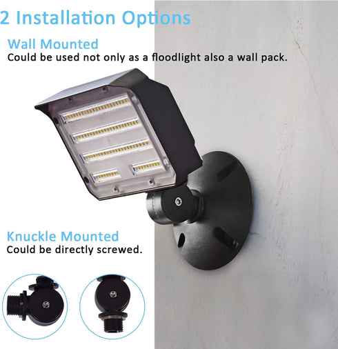 30W 5000K 4,050lm(200W AC100-277V LED Flood Light with Knuckle, Outdoor Security Fixture Light with Dusk-to-Dawn
