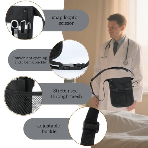 Pack,Nursing Utility Nurse Fanny Waist Pouch,Medical Organizer Belt,Adjustable Waist Strap Suitable for Bandage