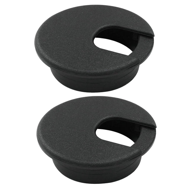 Dijedev 2" Desk Grommet Black, 2pcs Desk Table Plastic Cable Hole Cover pc