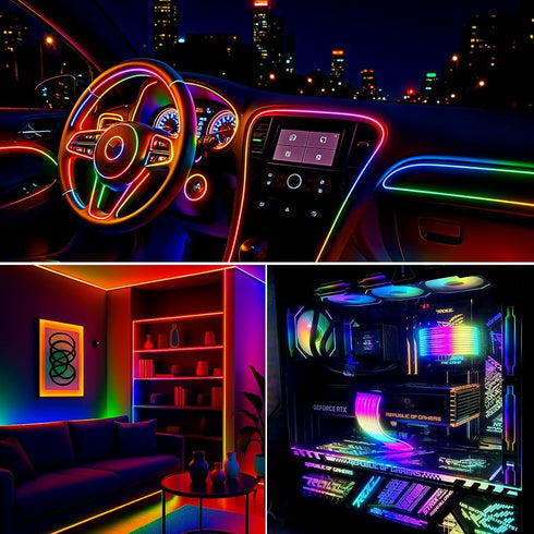 3.2FT WS2812B WS2812 3mm Strip,DC5V 100LEDs/m Ultra Narrow LED Individually Addressable Dream Color Flexible Smart
