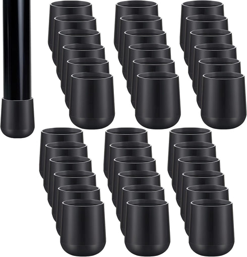 Jetec 7/8 Inch Folding Chair Leg Caps Heavy-Duty Plastic Chair End Caps