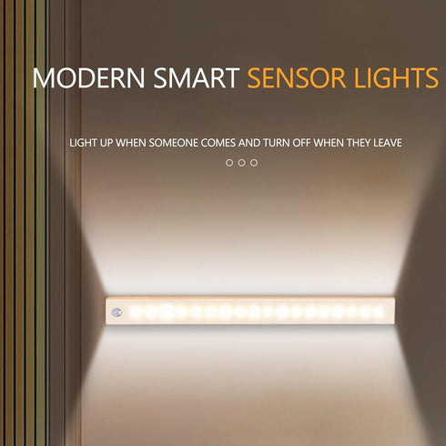 Generic 4 11.8in Closet Counter PCS Punch-Free Smart Sensor Magnetic Rechargeable Led Lights, Motion Sensor Light
