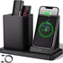 Multi-Functional Pen Holder for Desk,Black Vegan Leather Desk Organizers with Remote Control