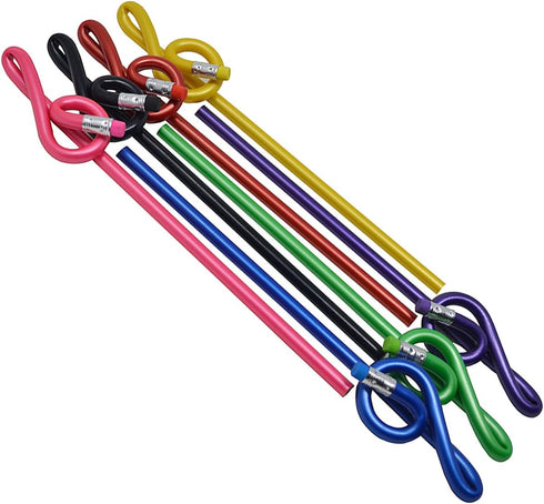 Music Pencils Musical Notes Pens, Treble Clef Bent Pencil G Clef Pencil (7 Pack)