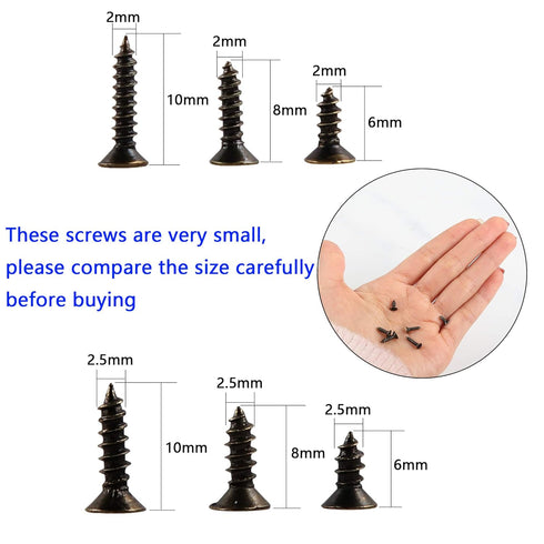 newlng 1200pcs Small Screws, Phillips Flat Head Cross Self Tapping Tiny Screws Set for DIY Micro Woodworking