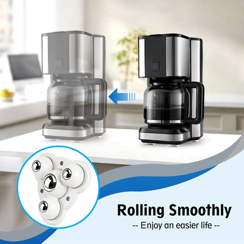 HUIXIHU 80 Lbs/Set, 4 Countertop (4, Self Adhesive Caster Wheels Heavy Duty Swivel Wheels for Furniture, Load Appliance