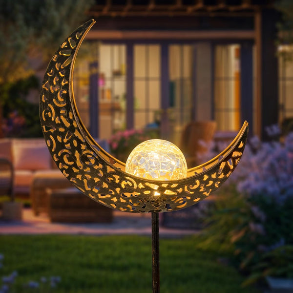 Homeimpro Moon Solar Lights Outdoor Garden Decor Gifts for Mom Women,Waterproof Stakes