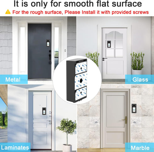 Adhesive Mount Compatible with for Video Doorbell No-Drill Mounting Bracket cover Holder Not Block Doorbell Sensor