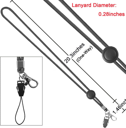 YOUOWO 5 Pack Adjustable Grey Neck Lanyards with Clip for ID Badges Holder, Men Women Office Cruise