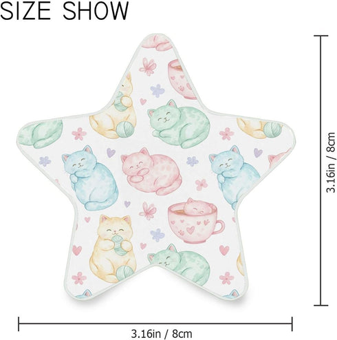Burbuja 0.2W Cats LED Night Light Plug into Wall Star-Shaped Nightlight Dusk to Dawn Auto Sensor for Bedroom Bathroom
