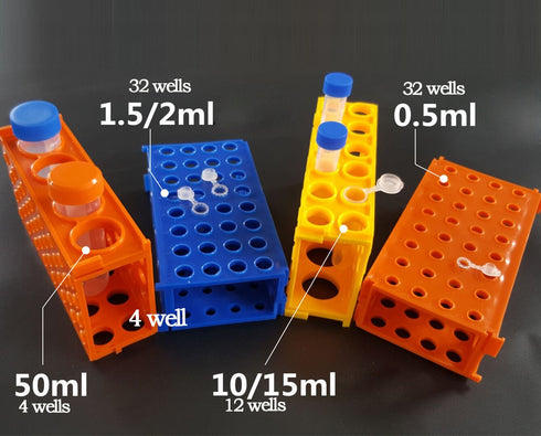 Eagles Plastic Multi-Size 4-Way Centrifuge Tube Rack for Different Sizes of Tubes (80 Wells)